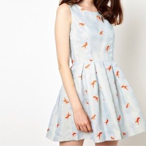 Modcloth Good As Goldfish Dress by Nishe - embroidered koi fish